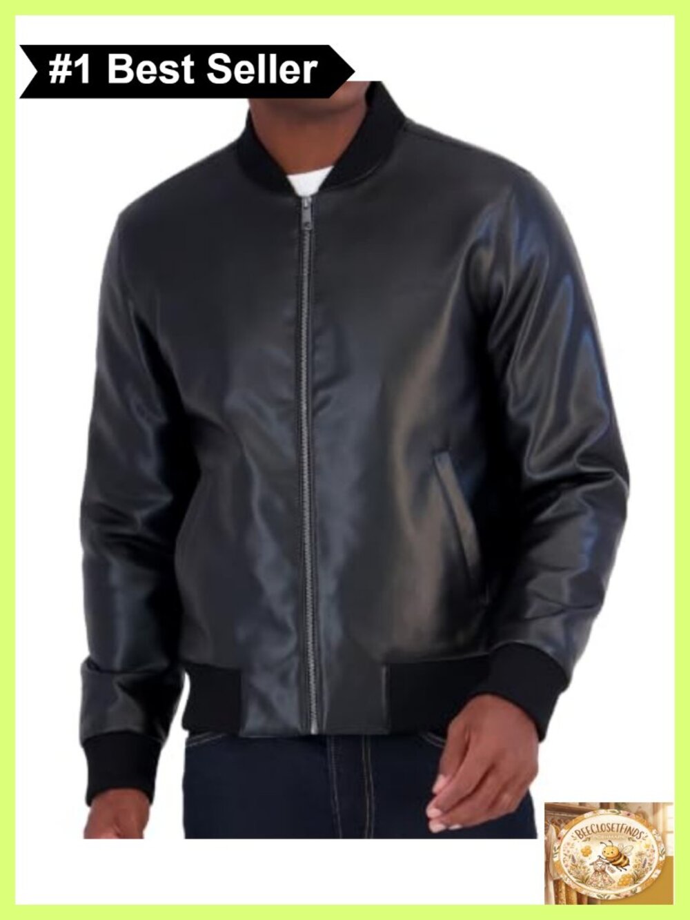 Faux Leather Bomber Jacket Lightweight Water-Resistant Windproof